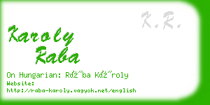 karoly raba business card